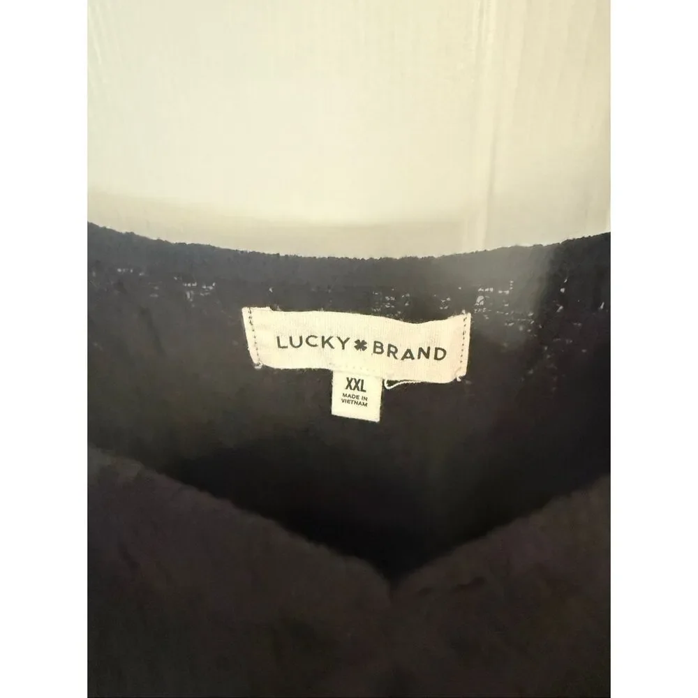 Lucky Brand Black Textured Stretch Swing Tank sz XXL - Picture 5 of 10